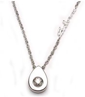 Necklace Salvini Woman Gocce Di Cielo in White Gold Diamante 0.10 Ct 20024241